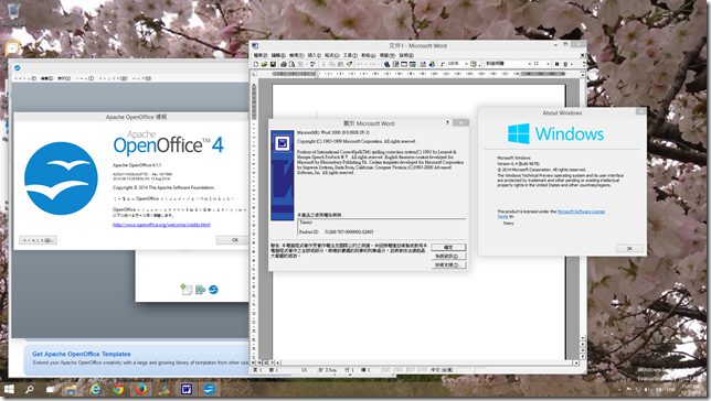 20141207 Office 2000 OpenOffice 2014 Windows 10 Technical Preview